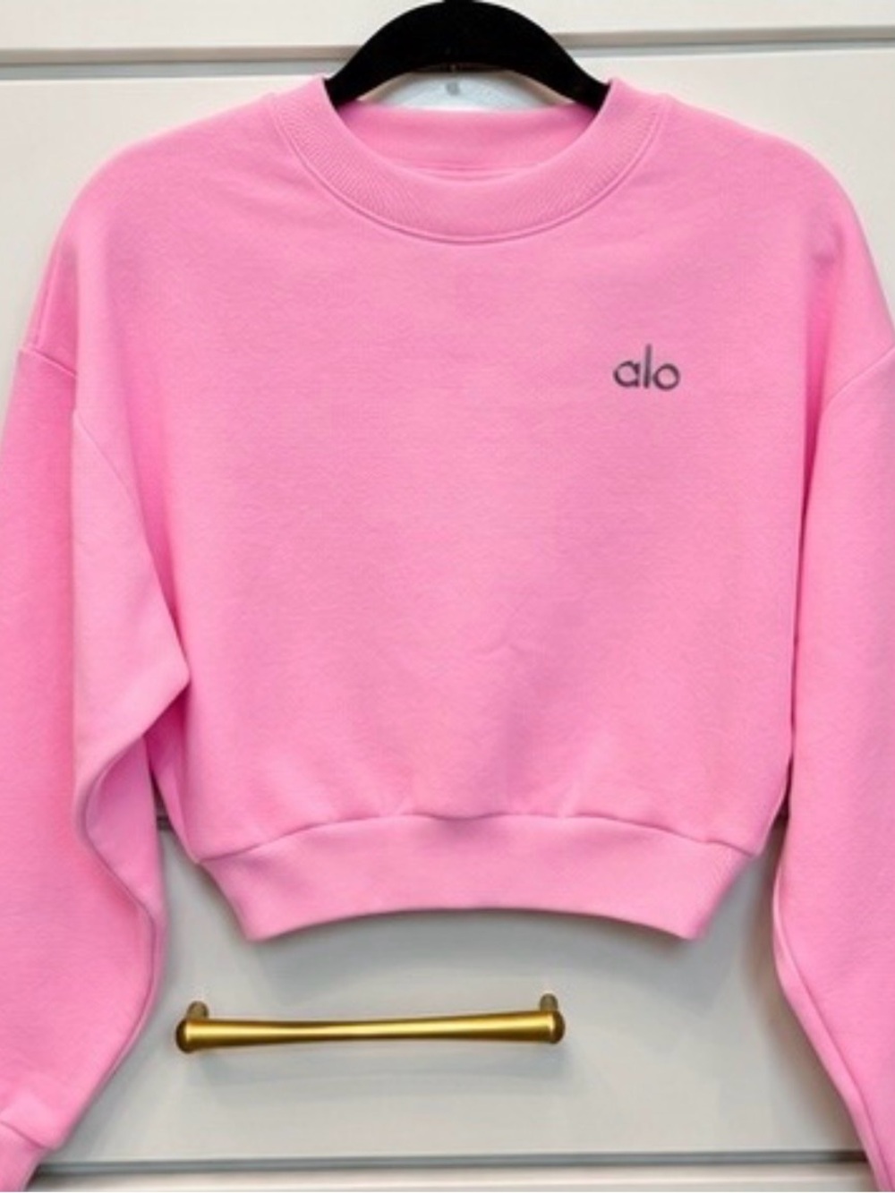 Alo Pink Cropped Sweatshirt